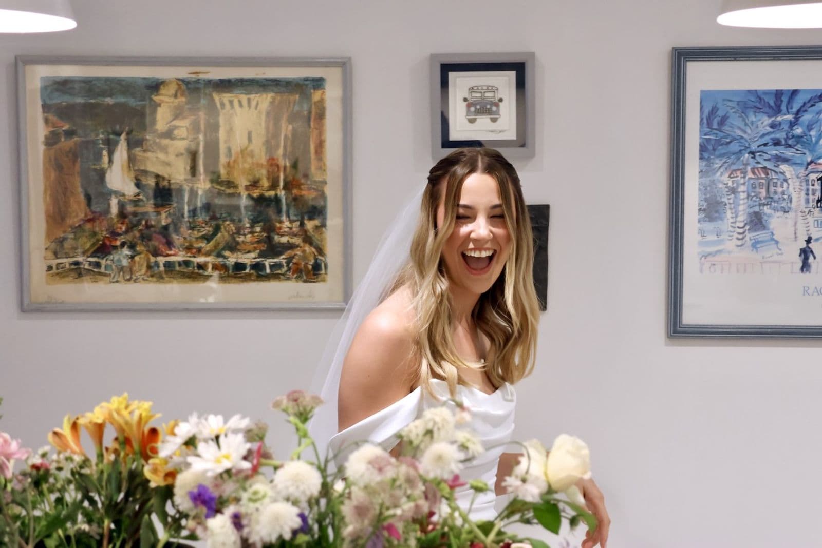 Bride getting ready on her wedding morning